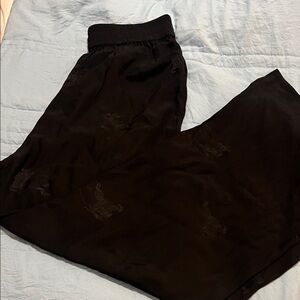 Burberry Women's Black Satin Straight Leg Pants